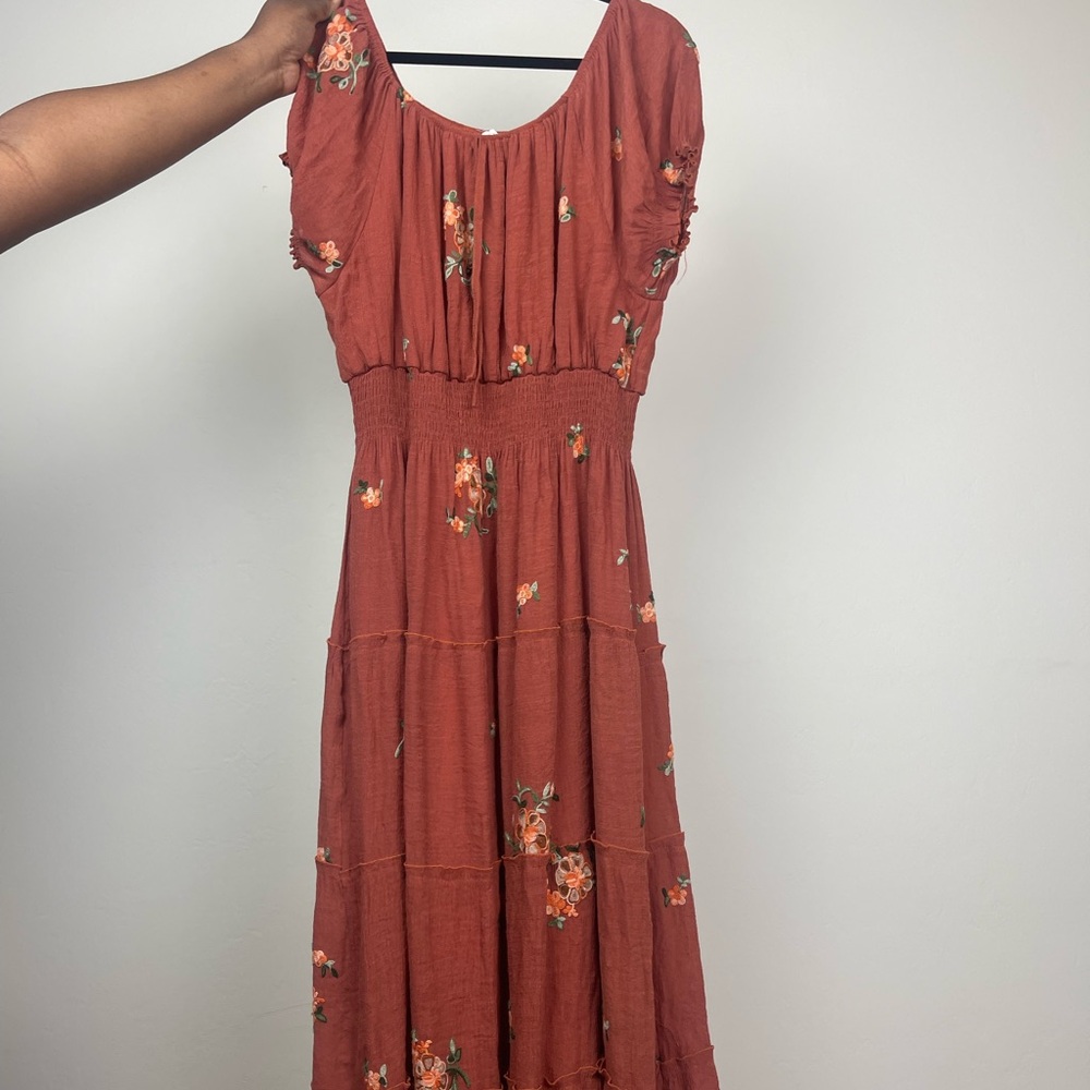 Floral Terracotta Maxi Dress
